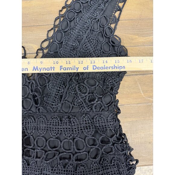 Boohoo Boutique Black Lace Plunge Neck Panelled Bodycon Dress NWT Size 8 - Picture 10 of 12